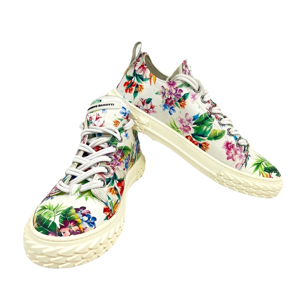 Giuseppe Zanotti Urchin Blabber Sneakers Womens Size 10‎ Tropical White Floral